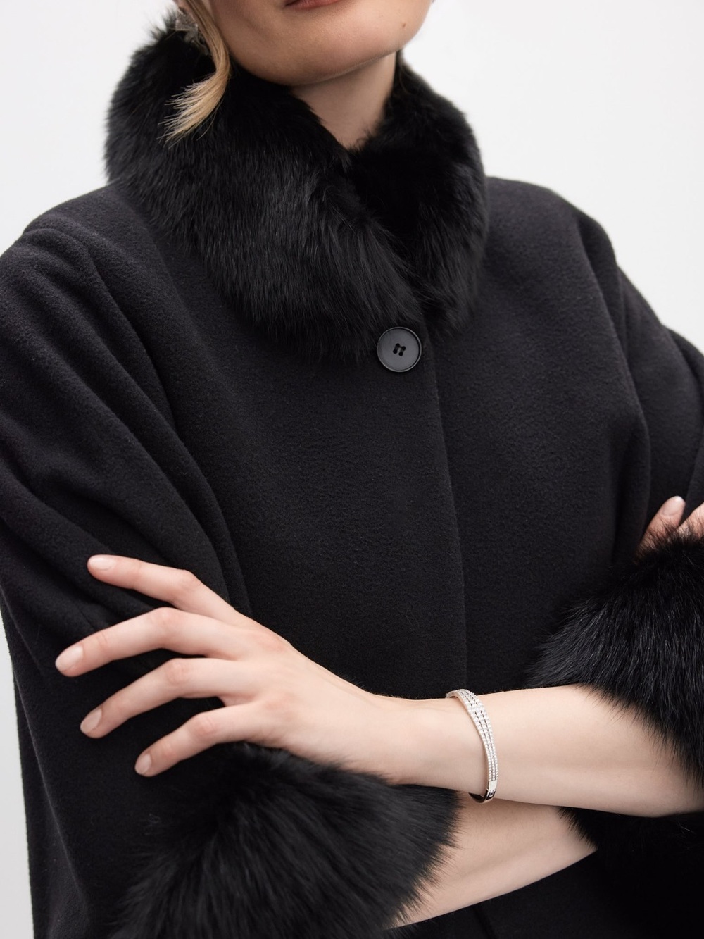 Fur Trim Cape - Picture 4 of 11